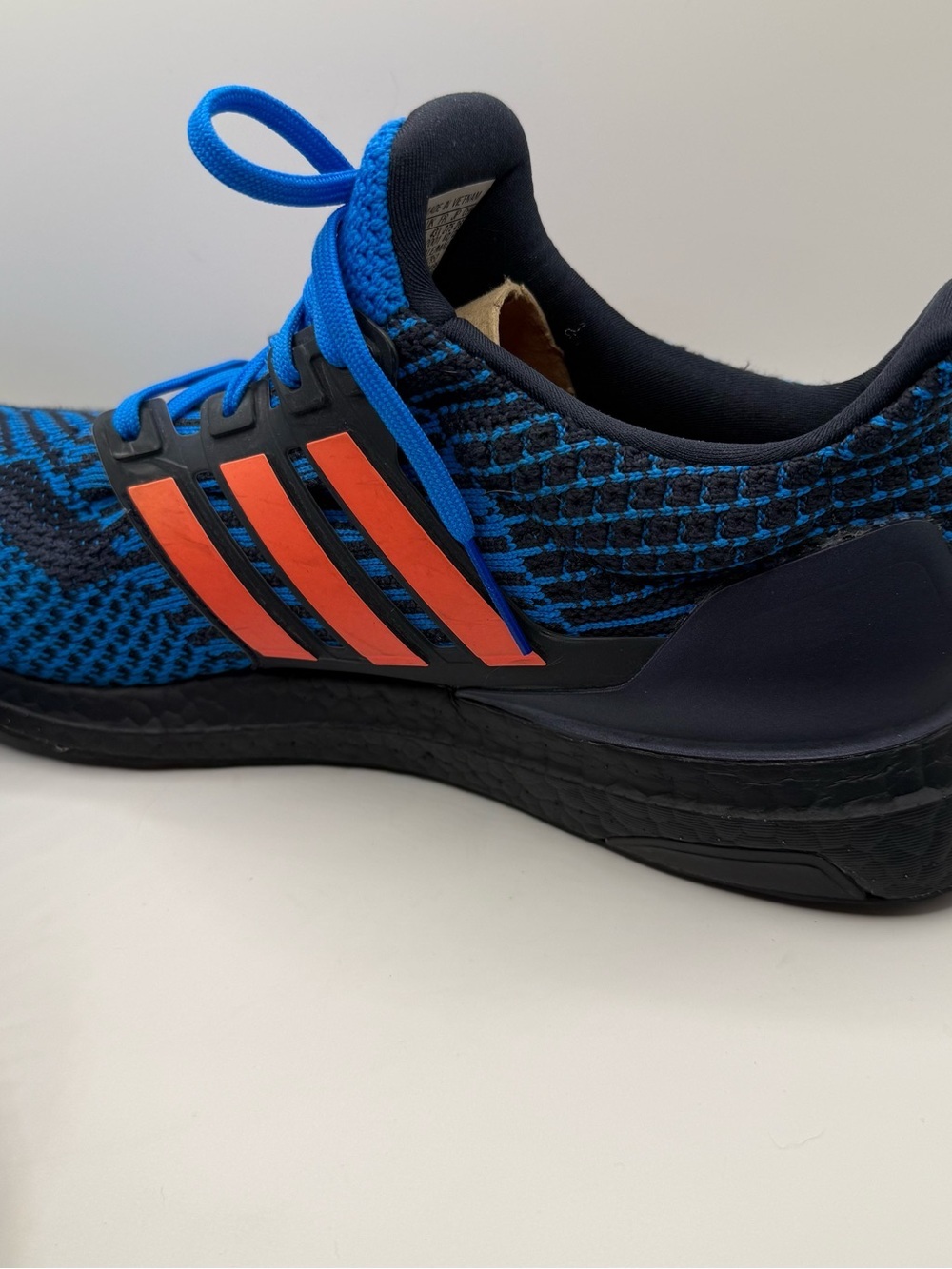 adidas Blue and Orange Knit Running Shoes - Picture 9 of 12